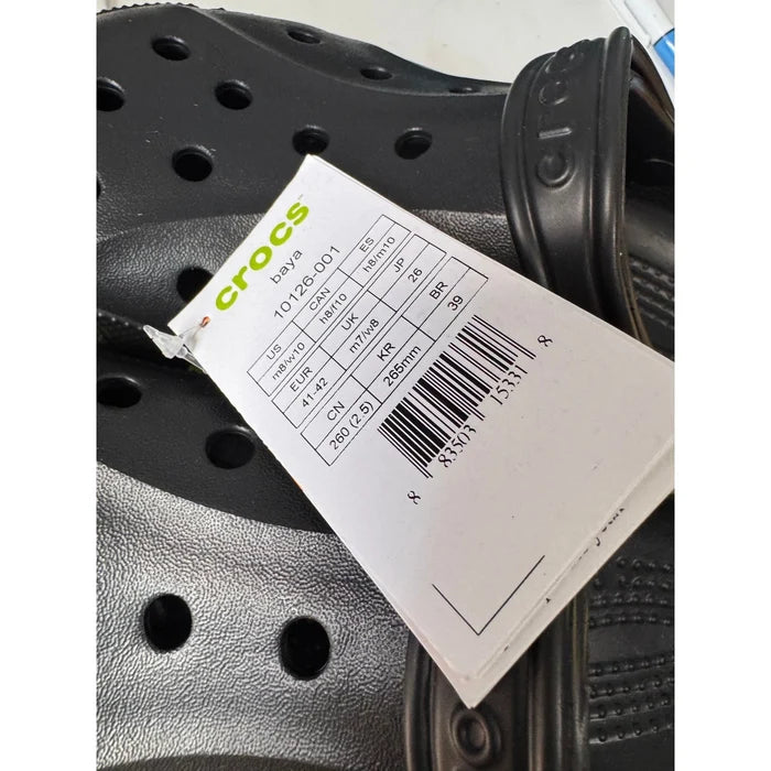 Crocs Baya Clogs Black Unisex Mens 8 Womens 10 Comfort Shoes 10126-001 NEW - image 3