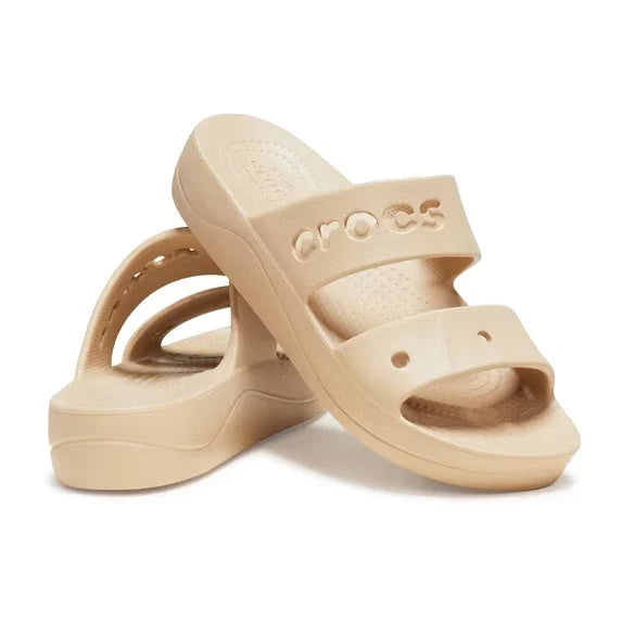 Crocs Baya Platform Unisex Slide Sandals Chai – Casual Slip-On Shoes, Medium