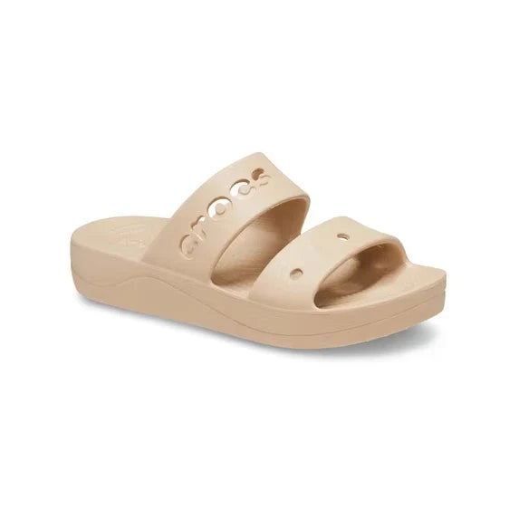Crocs Baya Platform Unisex Slide Sandals Chai – Casual Slip-On Shoes, Medium