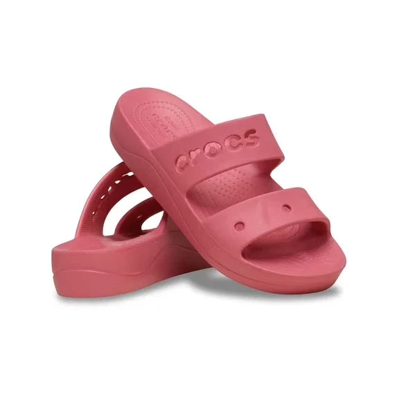 Crocs Baya Platform Unisex Slide Sandals Hot Blush – Casual Slip-On Shoes, Medium