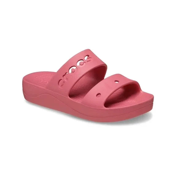 Crocs Baya Platform Unisex Slide Sandals Hot Blush – Casual Slip-On Shoes, Medium