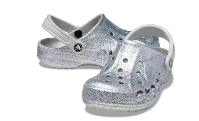 Crocs Baya Silver Glitter Clogs Mens4/Womens6 New - image 2