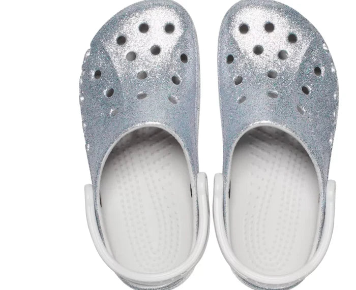 Crocs Baya Silver Glitter Clogs Mens4/Womens6 New - image 5