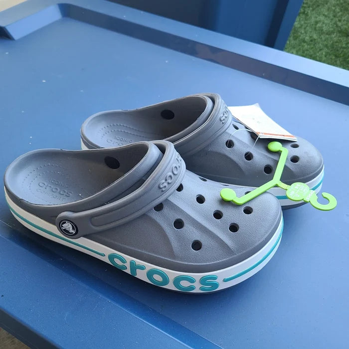 Crocs Bayaband Unisex Clogs Charcoal Multi – Lightweight 205089-1T9, M7W9 NWT