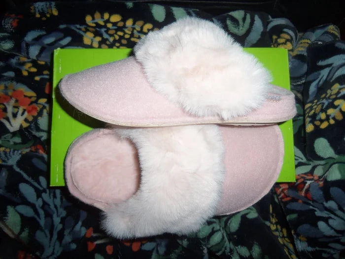 Crocs Classic Luxe Women's Fuzzy Scuff Slippers Rose Dust Pink – W4/M2 Kids, New