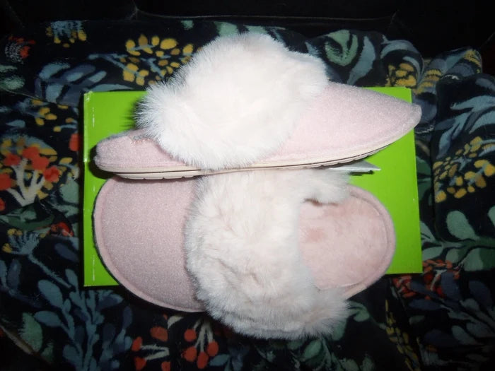 Crocs Classic Luxe Women's Fuzzy Scuff Slippers Rose Dust Pink – W4/M2 Kids, New