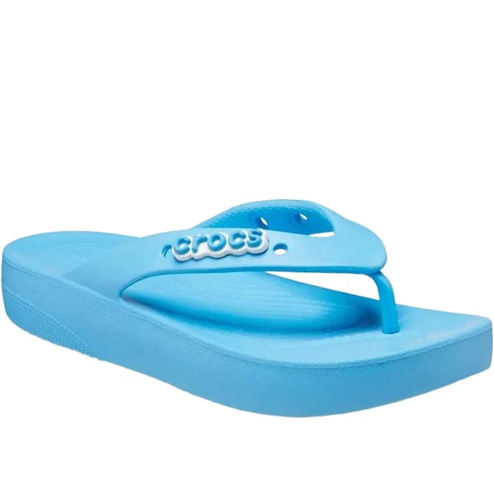 Crocs Classic Platform Flip Flop Women's Sandals Oxygen Blue – Size 7