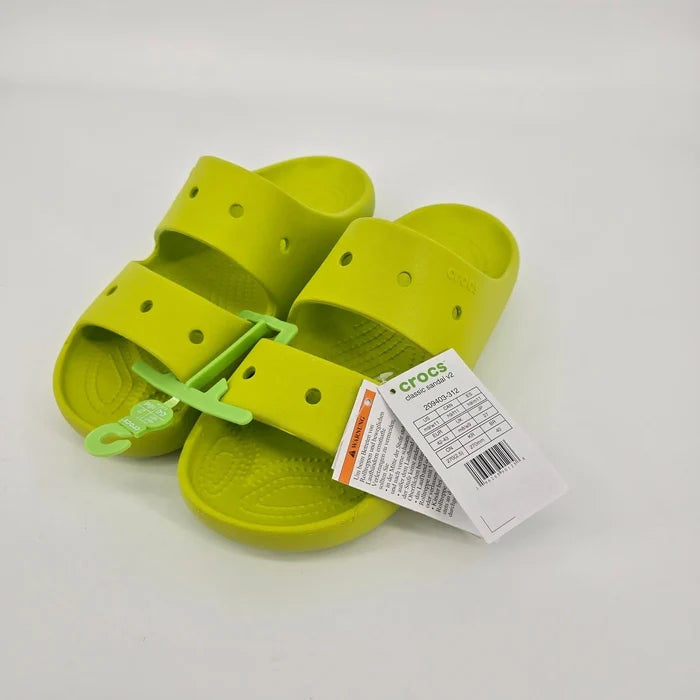 Crocs Classic Sandal v2 Unisex Limeade Green – Two-Strap Slides, M9/W11 NWT