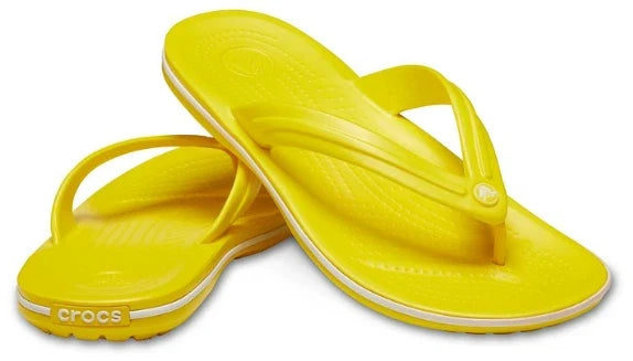 Crocs Crocband Flip Unisex Sandals Lemon White – Women's W10 / Men's M8