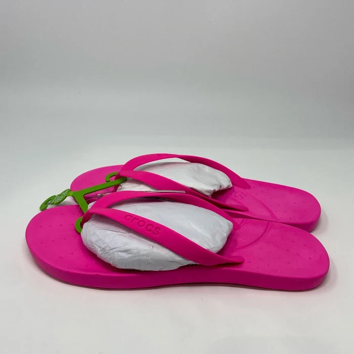 Crocs Flip Sandals Pink Crush – Unisex M10/W12 Casual Thong Sandals