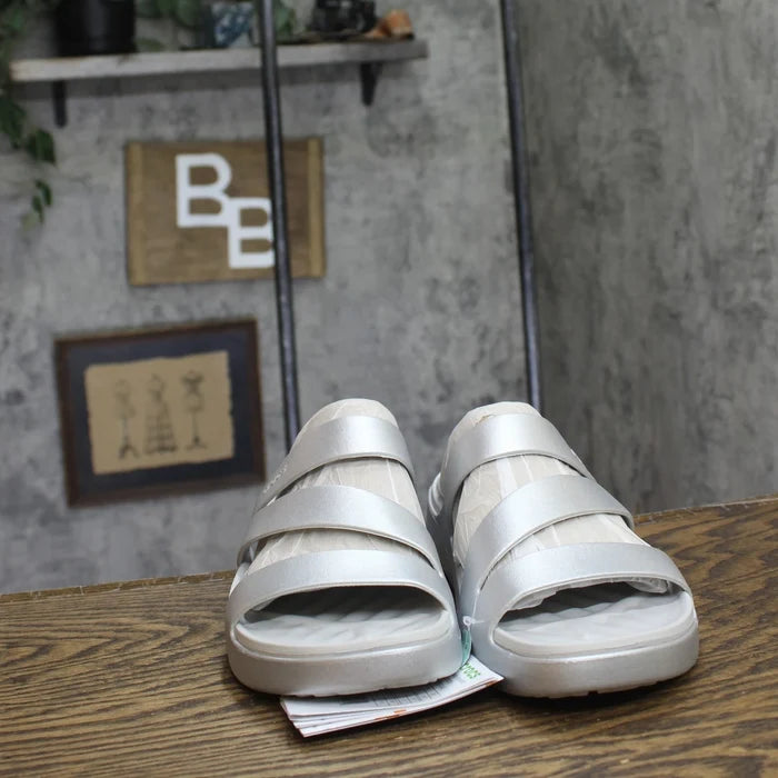Crocs Getaway Women's Platform Strappy Sandals Silver Gray – 211659, Size 11