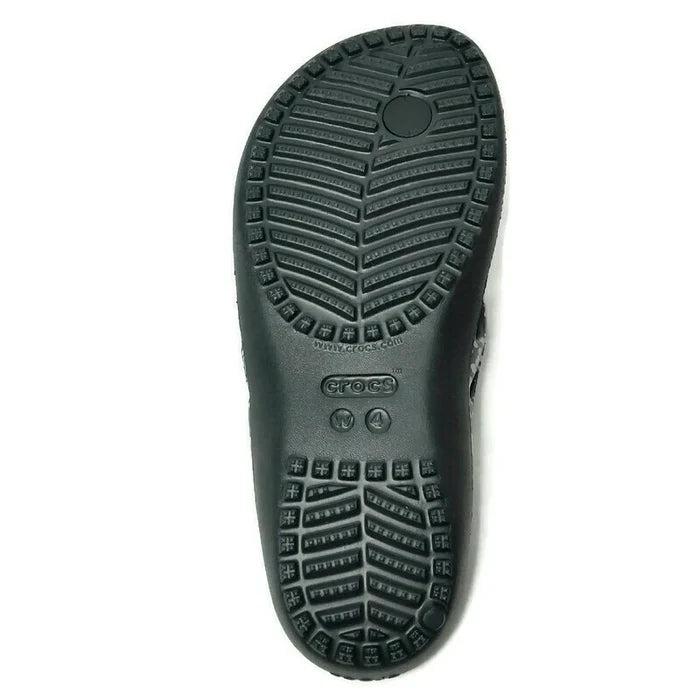 Crocs Kadee II Women's Dots Graphic Flip Flops Black – Relaxed Fit Casual Sandals, Size 4