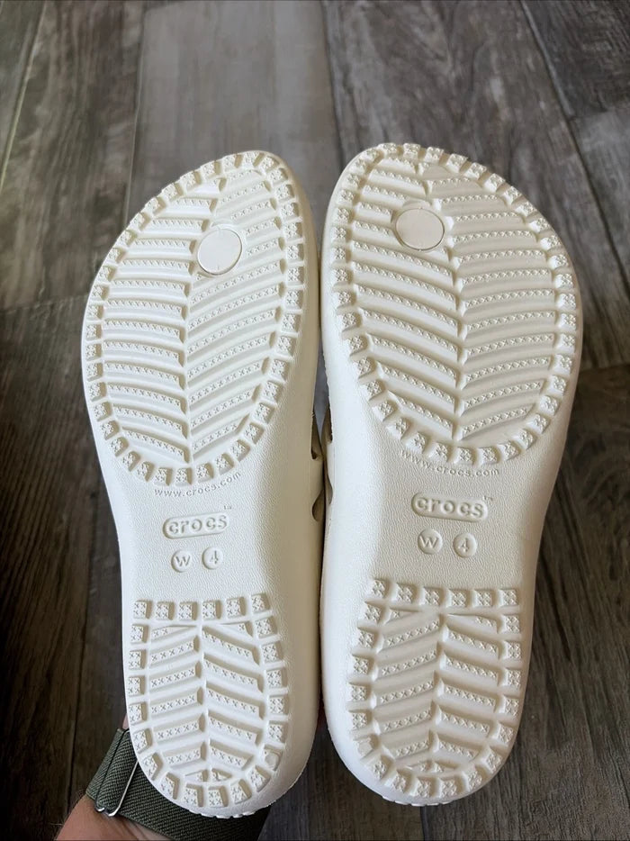 Crocs Kadee II Women's Flip Flops Beige – Casual Sandals, Size 4