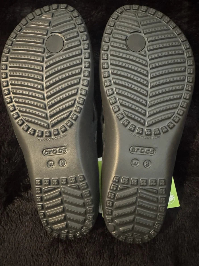 Crocs Kadee II Women's Flip Flops Black – Casual Thong Sandals, Size 8