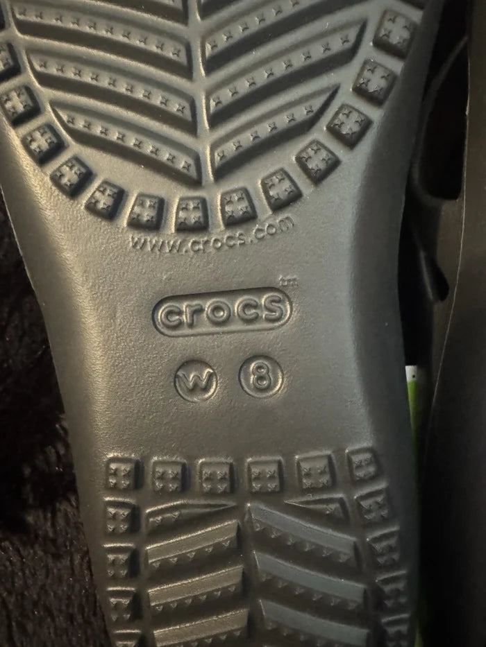 Crocs Kadee II Women's Flip Flops Black – Casual Thong Sandals, Size 8
