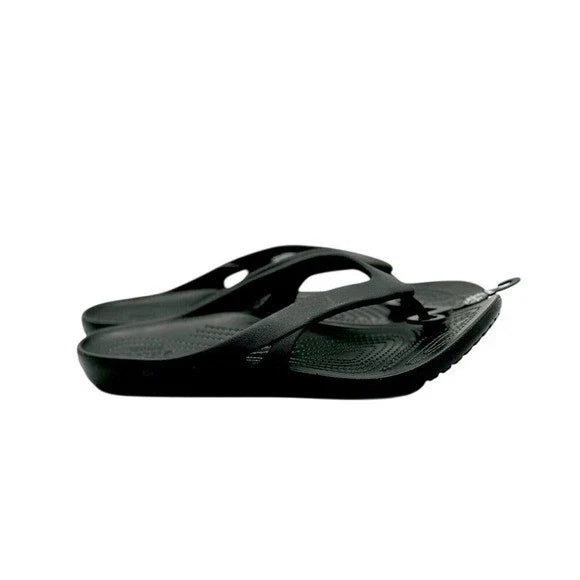 Crocs Kadee II Women's Flip Flops Black – Comfort Thong Sandals, Size 10