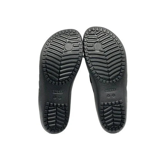 Crocs Kadee II Women's Flip Flops Black – Comfort Thong Sandals, Size 10