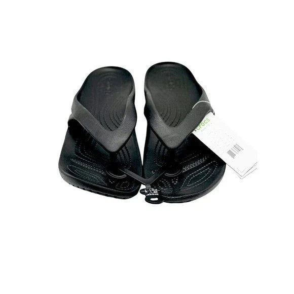 Crocs Kadee II Women's Flip Flops Black – Comfort Thong Sandals, Size 10
