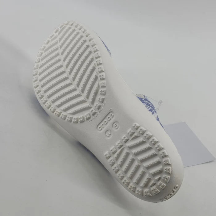 Crocs Kadee II Women's Sandals Blue White Snake Print – Casual Slip-On Shoes, Size 5 NWT, 206894-4RV