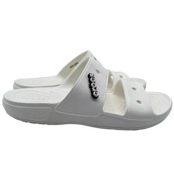 Crocs Mens Classic Slip On Perforated Pool Slides 13 Medium (D) / White - image 2