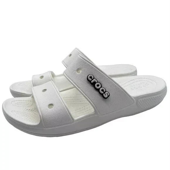 Crocs Mens Classic Slip On Perforated Pool Slides 13 Medium (D) / White - image 3