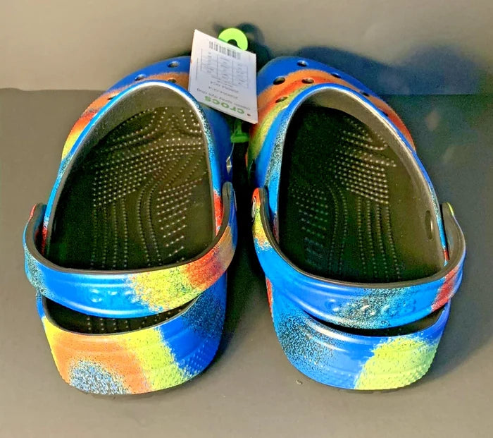 Crocs Tie-Dye Clog Unisex Rainbow – Blue Yellow Orange Red, W11/M9 NWT