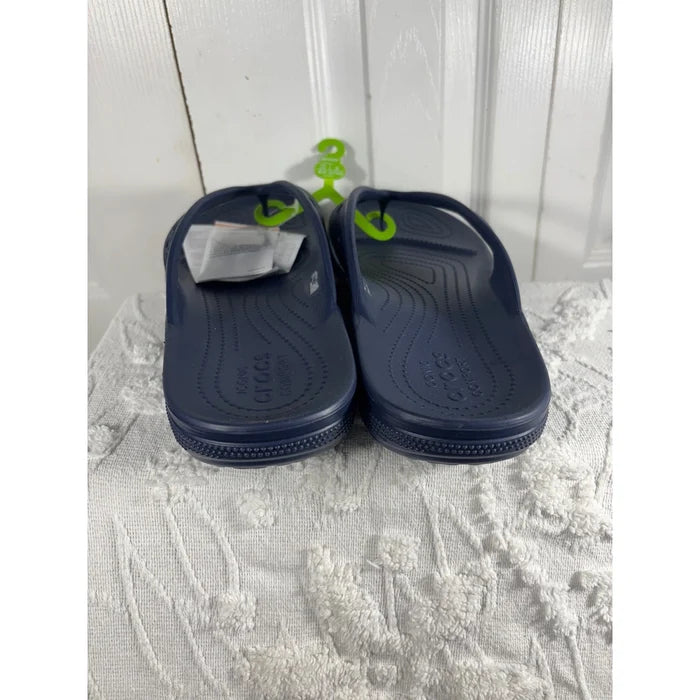 Crocs Unisex Thong Flip Flop Sandals Navy Blue – Comfort Casual Shoes, M12W14
