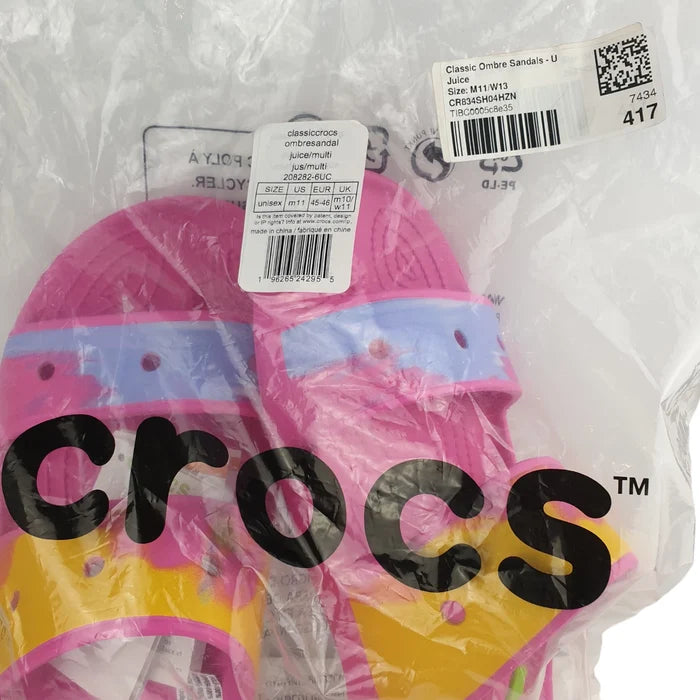 CROCS Womens Mens Classic Ombre Sandals Size USA M 11/W 13 Juice Pink NEW In Bag - image 3