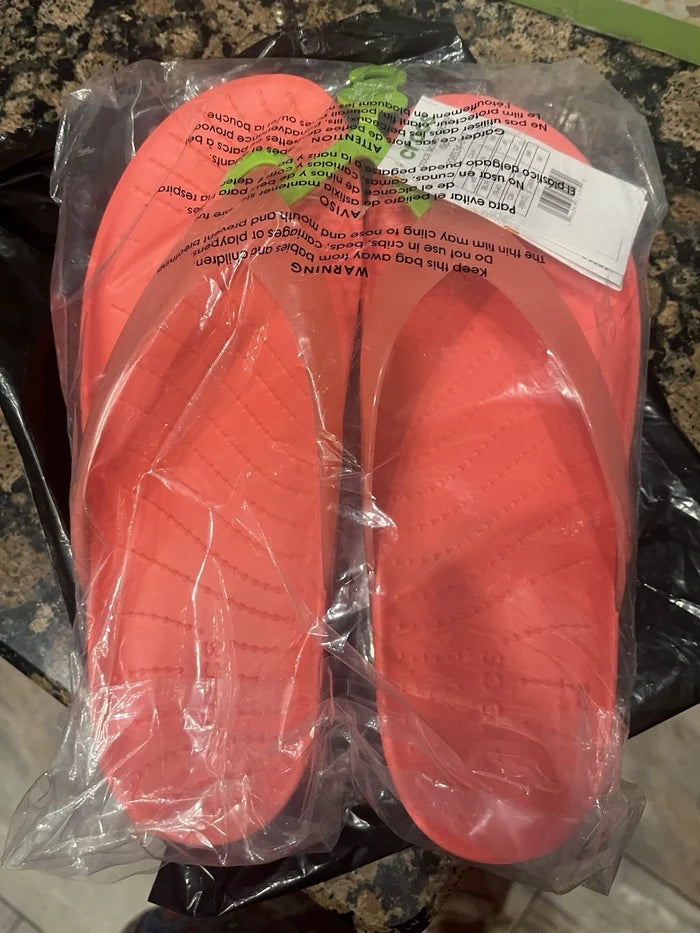 Crocs Women's Orange Clogs Sandals – Casual Slip-On Shoes, Size 9