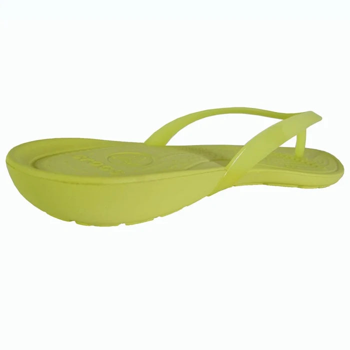 Crocs Womens Really Sexi Flip Flop Sandal Shoes, Chartreuse/Chartreuse, US 4 - image 3