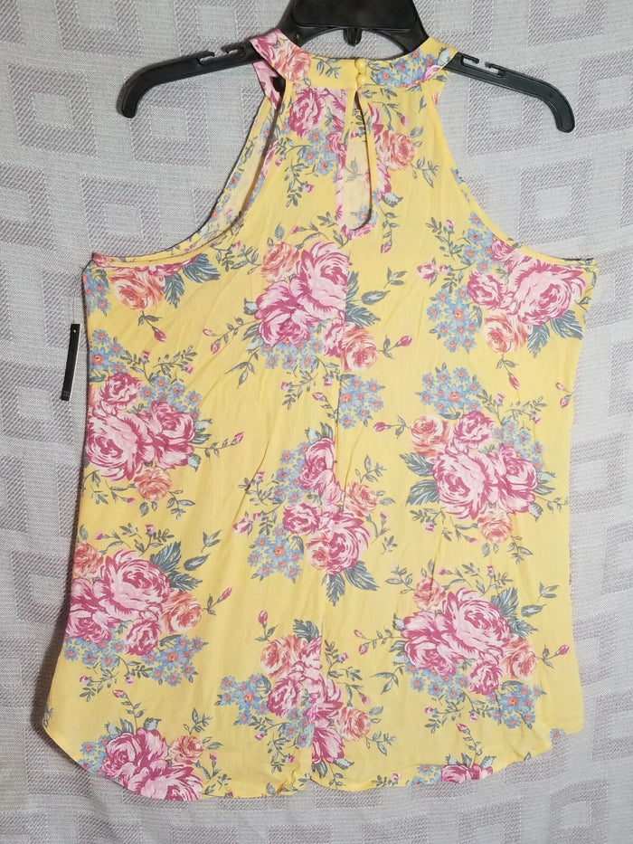 Cure Floral Pattern Shirt Women's Sz. Small Sleeveless Pullover 100% Rayon