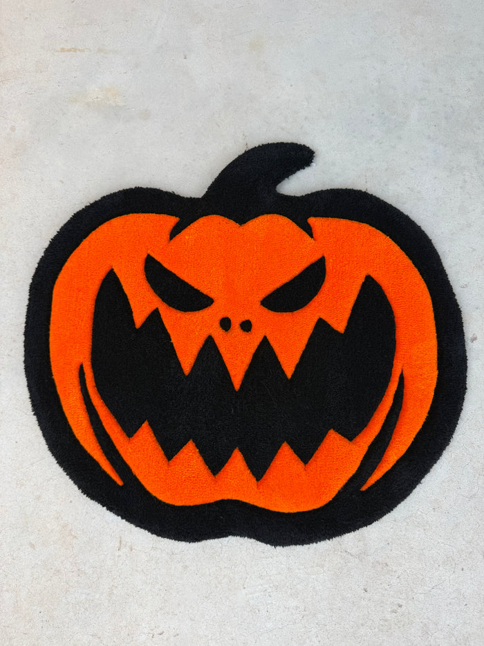 Custom tufted Jack-O-Lantern Pumpkin Rug/Decor