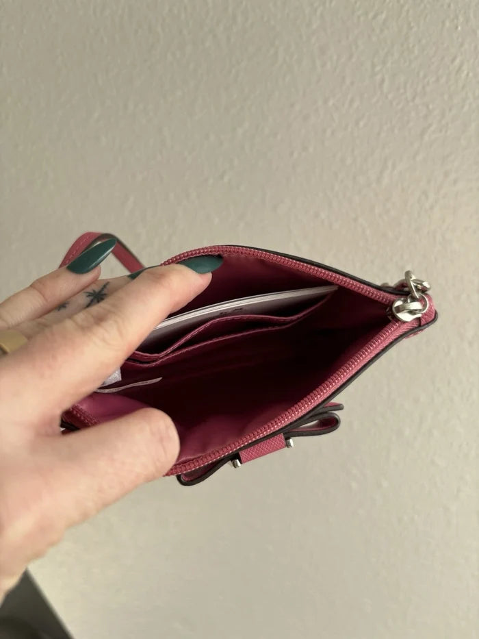 Coach Darcy Strawberry Wristlet – Authentic Genuine Leather Designer Clutch, New With Tags
