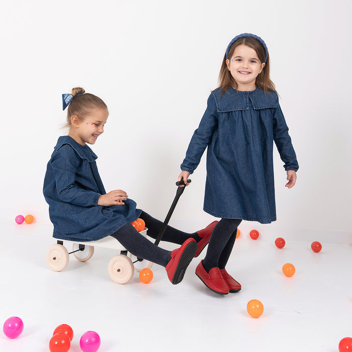 DENIM COLLAR DRESS