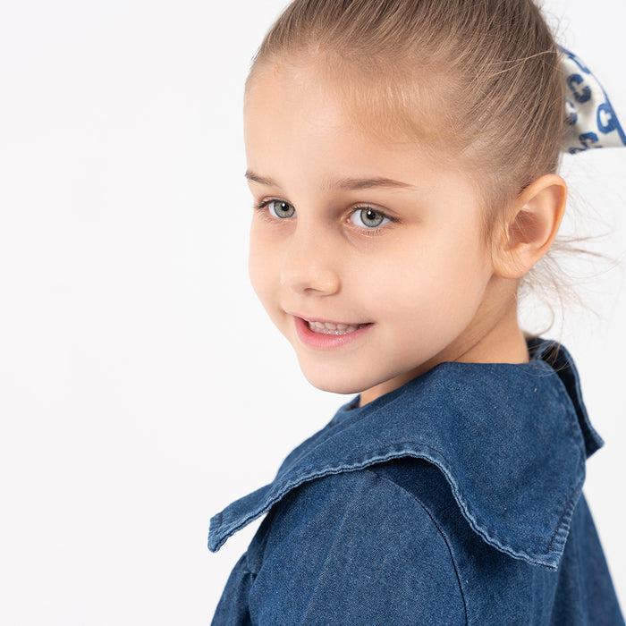 DENIM COLLAR DRESS