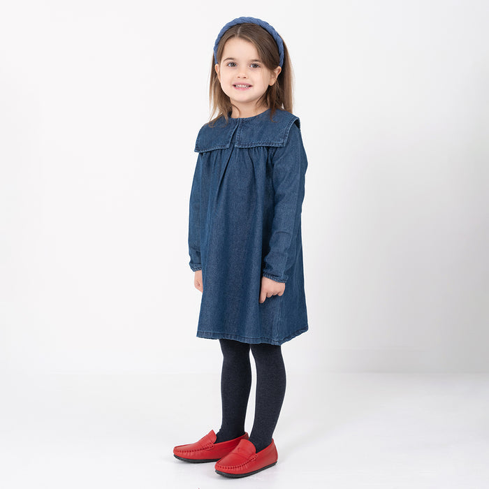 DENIM COLLAR DRESS