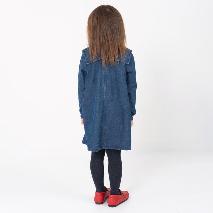 DENIM COLLAR DRESS