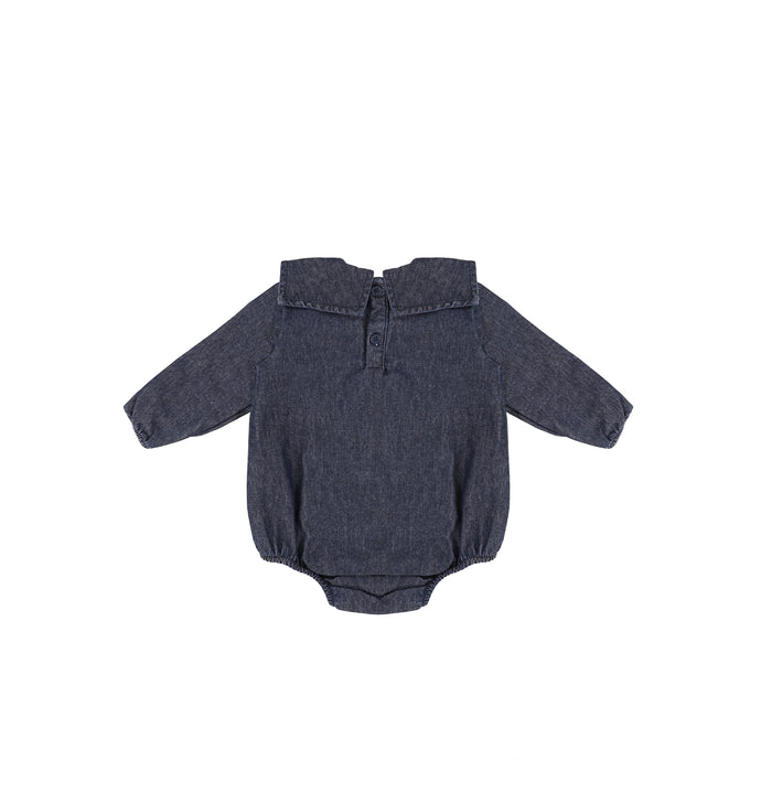 DENIM COLLAR ROMPER