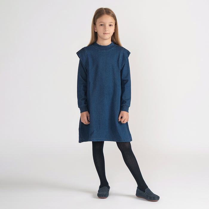 DENIM DETAIL DRESS