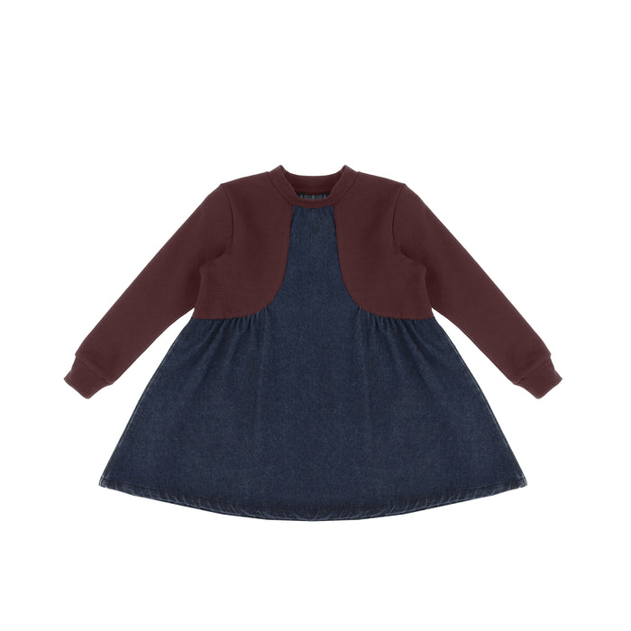 DENIM MIXED MEDIA DRESS