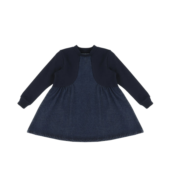DENIM MIXED MEDIA DRESS