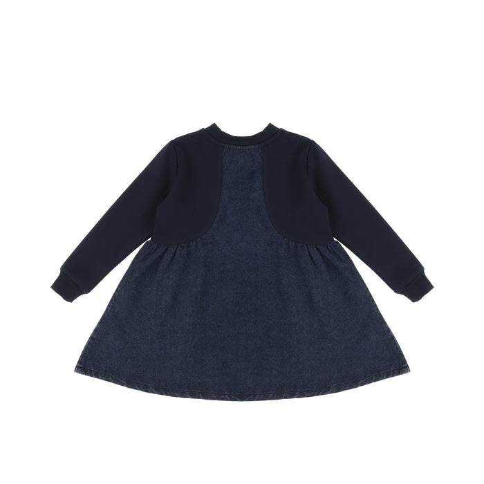 DENIM MIXED MEDIA DRESS