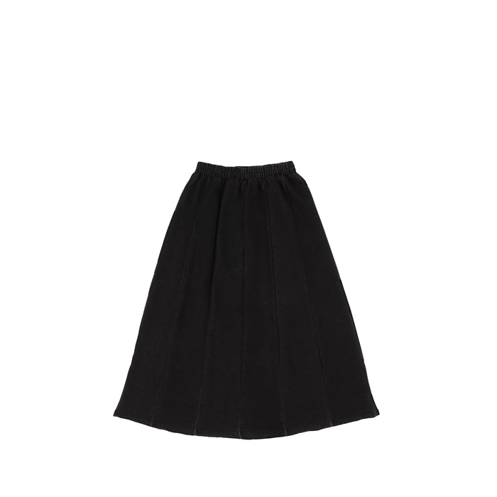 DENIM PANELED MAXI SKIRT