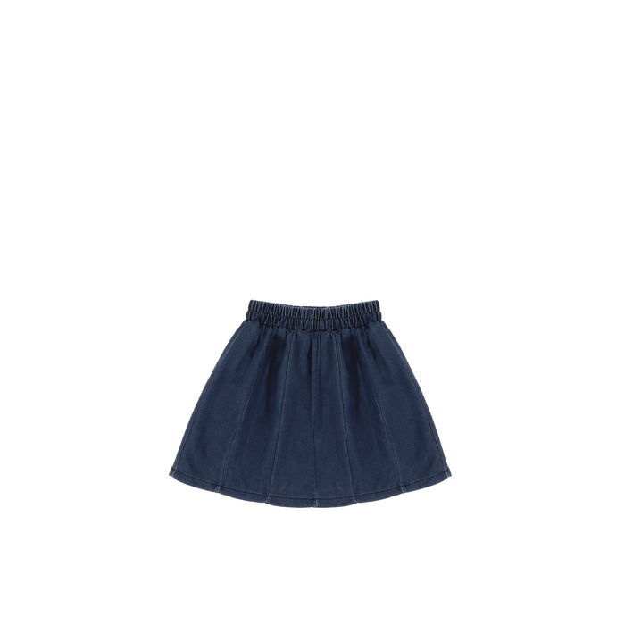 DENIM PANELED SKIRT