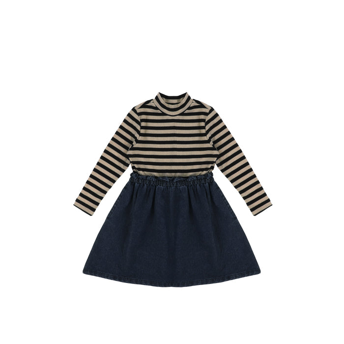 DENIM PAPERBAG WAIST DRESS