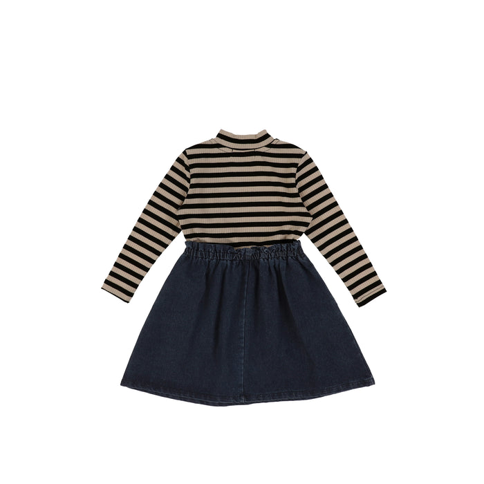 DENIM PAPERBAG WAIST DRESS