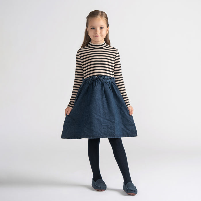 DENIM PAPERBAG WAIST DRESS