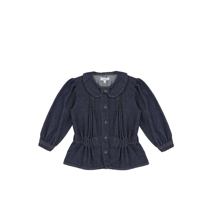 DENIM PEPLUM TOP