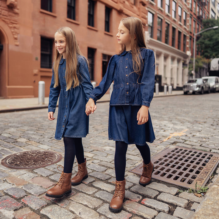 DENIM PEPLUM TOP
