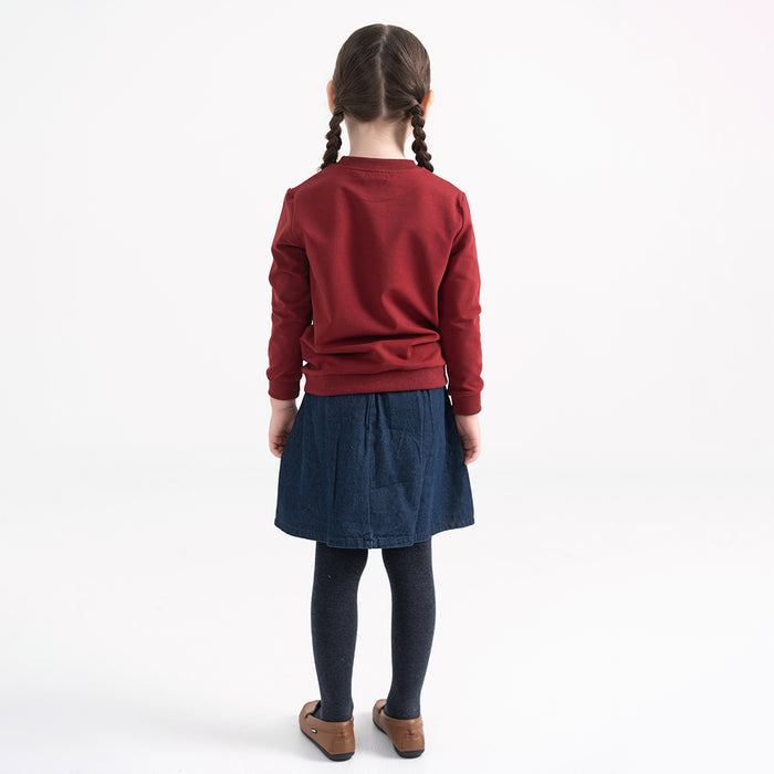 DENIM PLEATED SKIRT